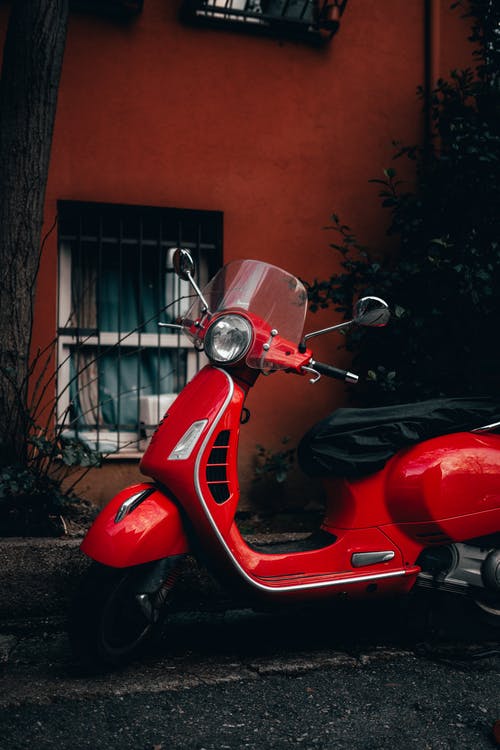 Red vespa bike